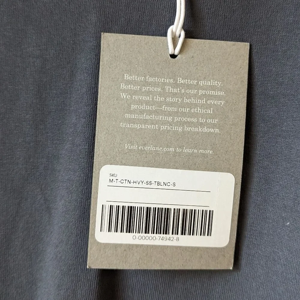 NWT Everlane Organic Cotton Crew Uniform Slim Fit Tee sz‎ S in Slate - Picture 10 of 11